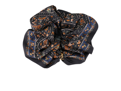 Saint Laurent Paisley Scrunchie, &pound;110, Accessories, Black, Silk, Front view